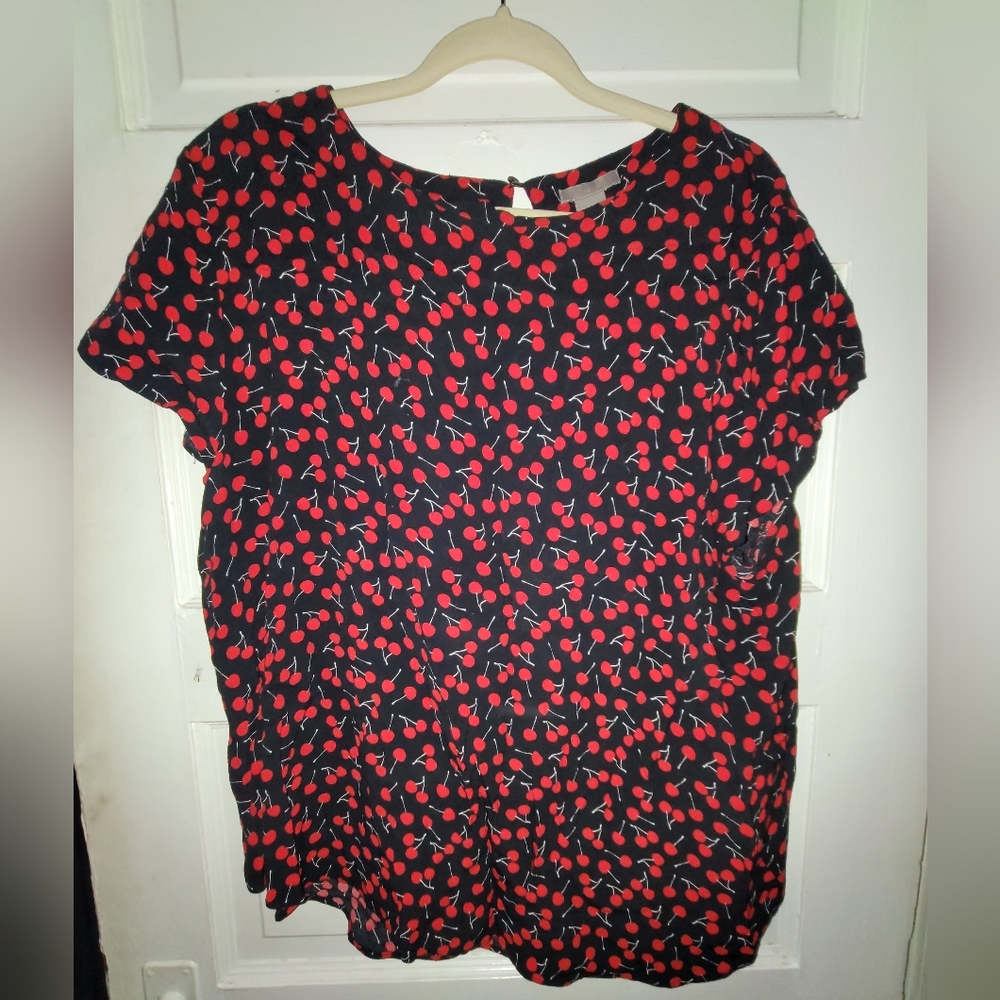 H&M Cherry print blouse